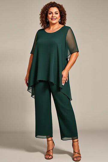 Pin 2 pièces mousseline de soie grande taille mère de la mariée pantalons tailleurs